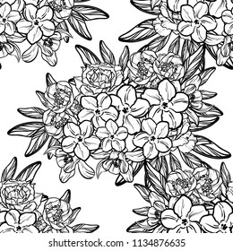Abstract elegance seamless pattern with floral background