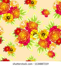 Abstract elegance seamless pattern with floral background