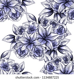 Abstract elegance seamless pattern with floral background