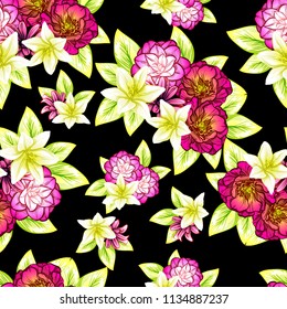 Abstract elegance seamless pattern with floral background