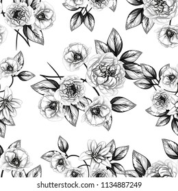 Abstract elegance seamless pattern with floral background