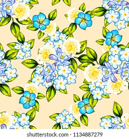 Abstract elegance seamless pattern with floral background