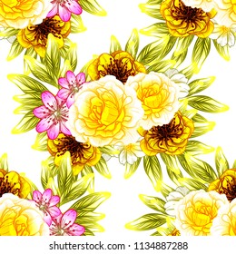 Abstract elegance seamless pattern with floral background