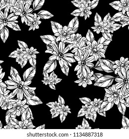 Abstract elegance seamless pattern with floral background