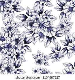 Abstract elegance seamless pattern with floral background