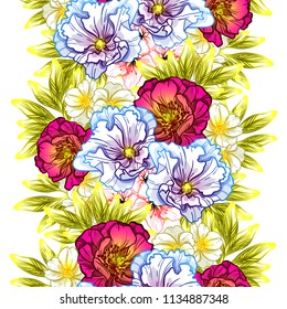 Abstract elegance seamless pattern with floral background