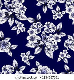 Abstract elegance seamless pattern with floral background