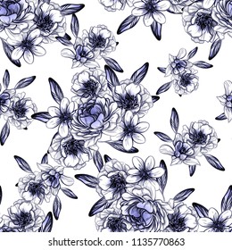 Abstract elegance seamless pattern with floral background