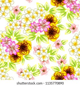 Abstract elegance seamless pattern with floral background