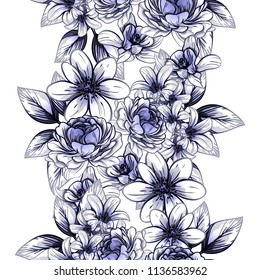 Abstract elegance seamless pattern with floral background