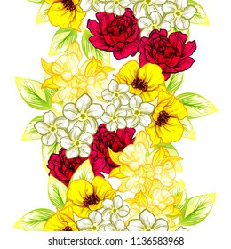 Abstract elegance seamless pattern with floral background