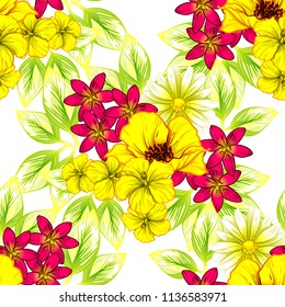 Abstract elegance seamless pattern with floral background