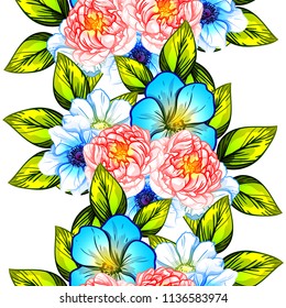 Abstract elegance seamless pattern with floral background