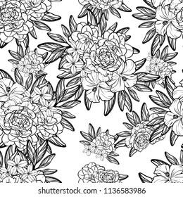 Abstract elegance seamless pattern with floral background