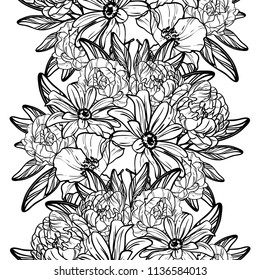 Abstract elegance seamless pattern with floral background