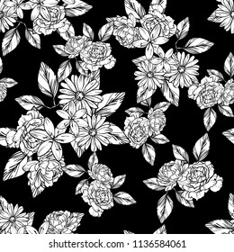 Abstract elegance seamless pattern with floral background