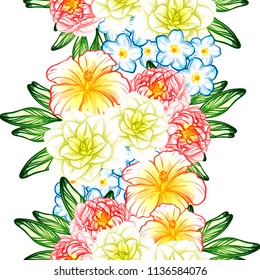 Abstract elegance seamless pattern with floral background