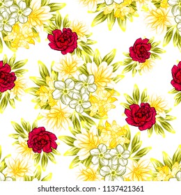 Abstract elegance seamless pattern with floral background