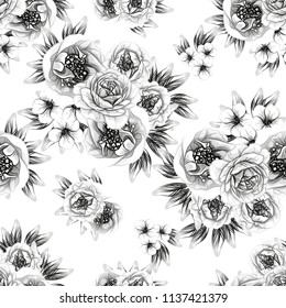 Abstract elegance seamless pattern with floral background