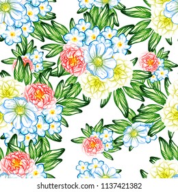 Abstract elegance seamless pattern with floral background