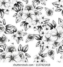 Abstract elegance seamless pattern with floral background