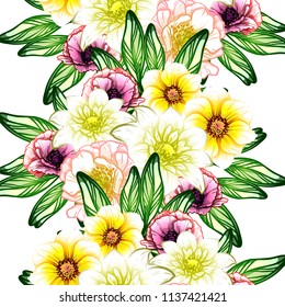 Abstract elegance seamless pattern with floral background