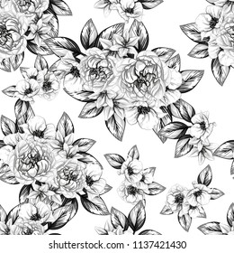 Abstract elegance seamless pattern with floral background