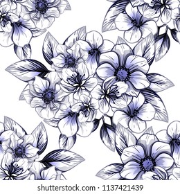 Abstract elegance seamless pattern with floral background