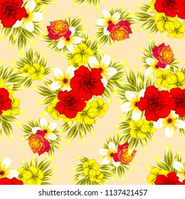 Abstract elegance seamless pattern with floral background
