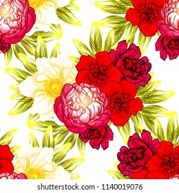 Abstract elegance seamless pattern with floral background