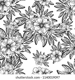 Abstract elegance seamless pattern with floral background