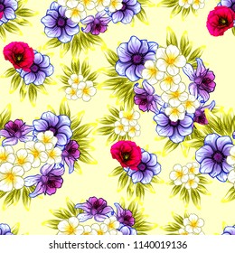 Abstract elegance seamless pattern with floral background
