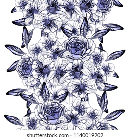 Abstract elegance seamless pattern with floral background