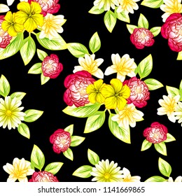 Abstract elegance seamless pattern with floral background
