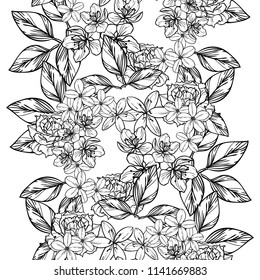 Abstract elegance seamless pattern with floral background