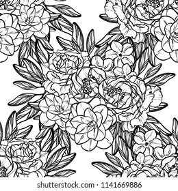 Abstract elegance seamless pattern with floral background