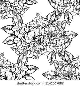 Abstract elegance seamless pattern with floral background