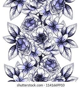 Abstract elegance seamless pattern with floral background