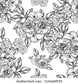 Abstract elegance seamless pattern with floral background