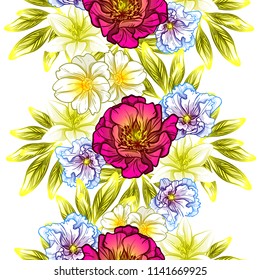 Abstract elegance seamless pattern with floral background