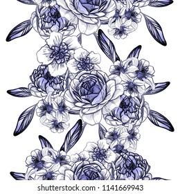 Abstract elegance seamless pattern with floral background