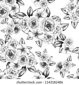 Abstract elegance seamless pattern with floral background