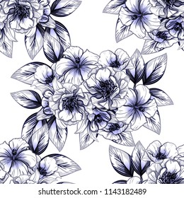 Abstract elegance seamless pattern with floral background