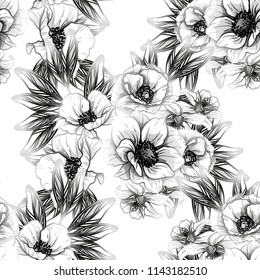 Abstract elegance seamless pattern with floral background