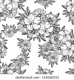 Abstract elegance seamless pattern with floral background