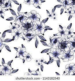 Abstract elegance seamless pattern with floral background