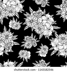Abstract elegance seamless pattern with floral background