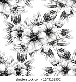 Abstract elegance seamless pattern with floral background
