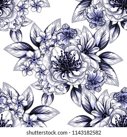 Abstract elegance seamless pattern with floral background