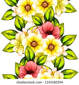 Abstract elegance seamless pattern with floral background